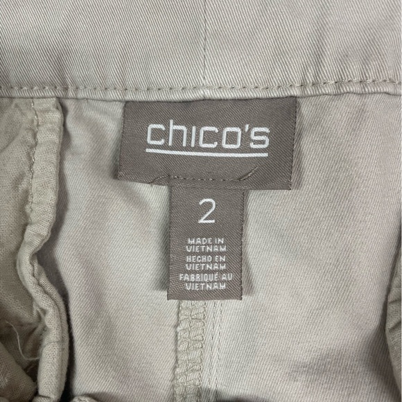 Chicos khaki shorts. A great basic for any closet. Size 2/M - Picture 3 of 3